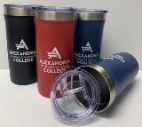 Palermo Tumbler with Alexandria College logo in 3 colors